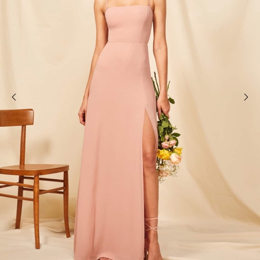 Blush Reformation Bridesmaid Dress